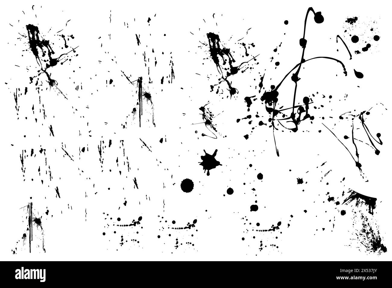 Macchie di inchiostro copertura polvere distress grana graffiatura sfondo grunge. Illustrazione Vettoriale