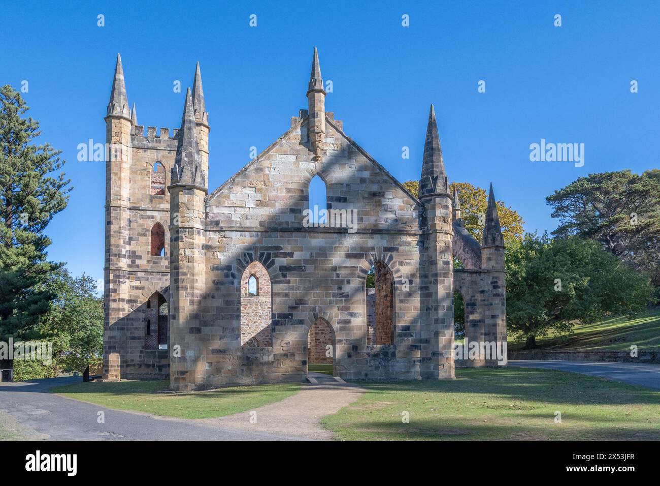La chiesa, il sito storico di Port Arthur, Tasmania, Australia Foto Stock