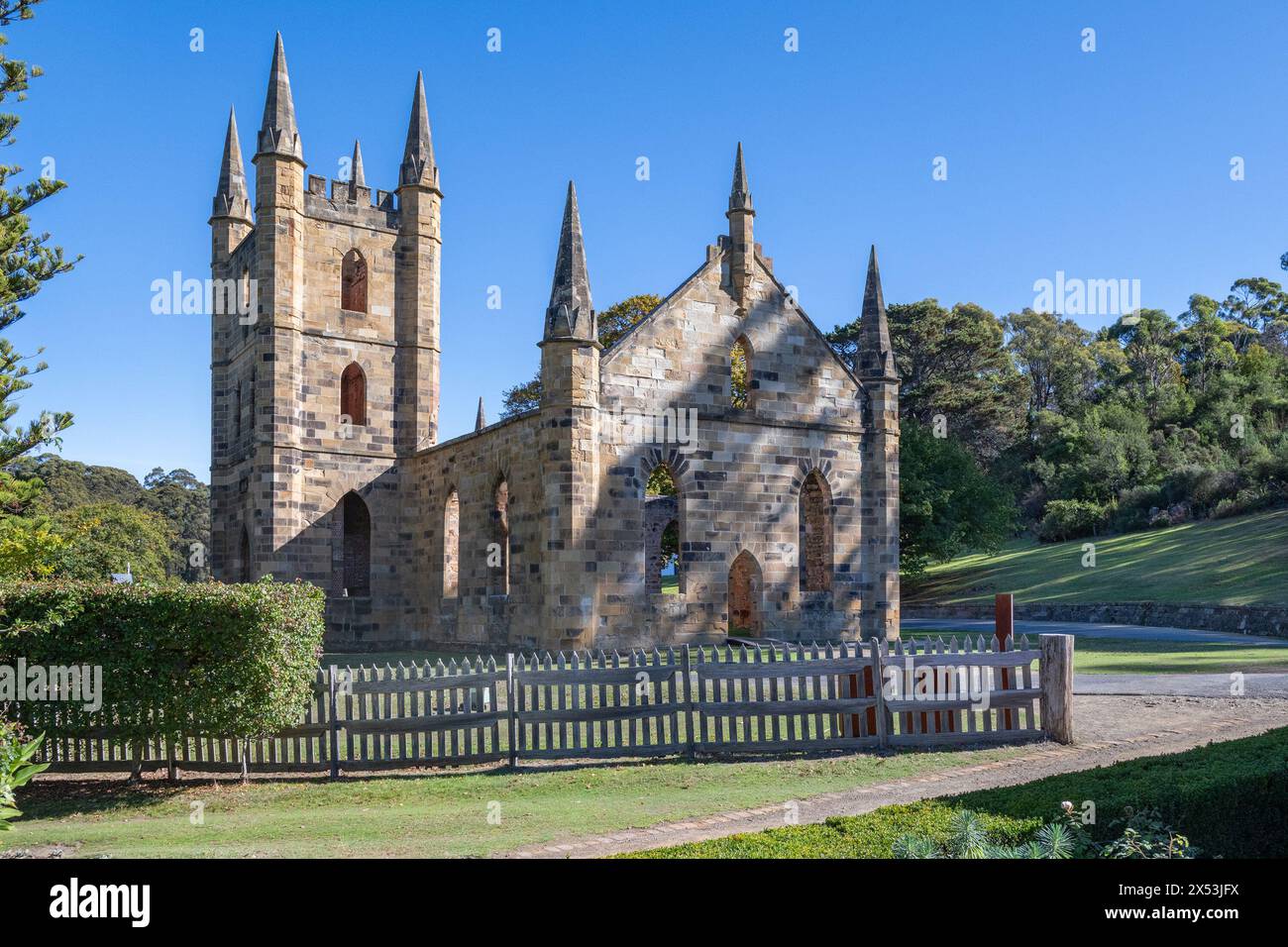 La chiesa, il sito storico di Port Arthur, Tasmania, Australia Foto Stock
