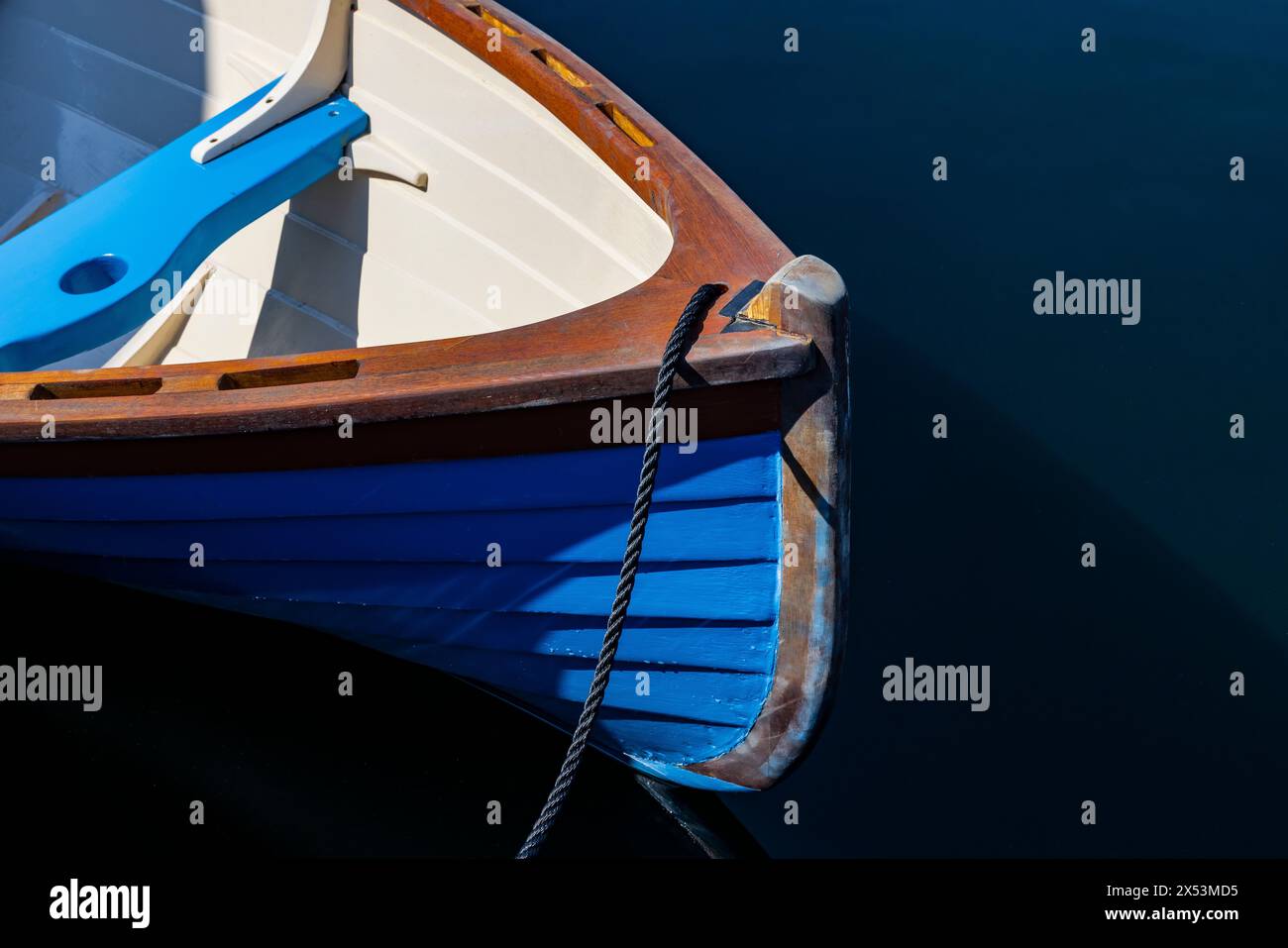 Barca a remi al Center for Wooden Boats on Lake Union, Seattle, Washington State, USA Foto Stock