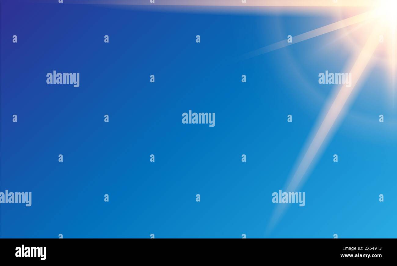 Raggio luminoso dorato scintillante, effetto sole sfocato sullo sfondo astratto Foto Stock