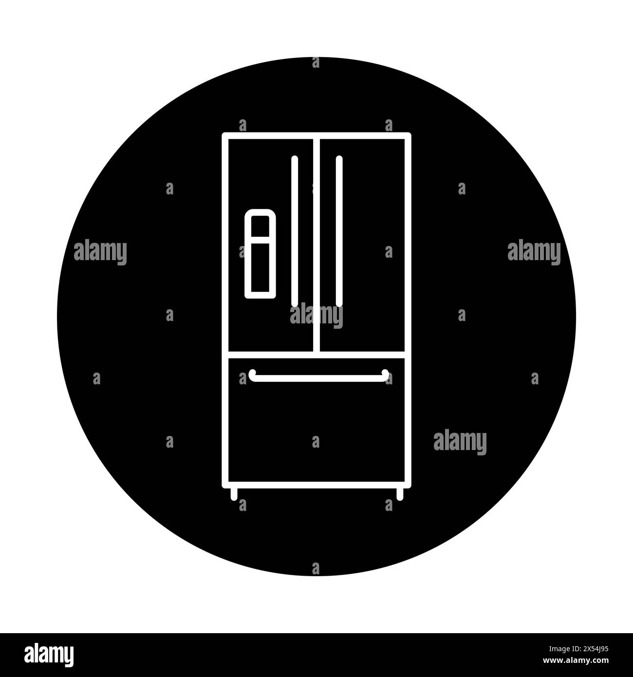 Icona linea nera Smart Refrigerator. Dispositivo da cucina. Elettrodomestico. Delinea pittogramma per pagina Web, app mobile, promo Illustrazione Vettoriale