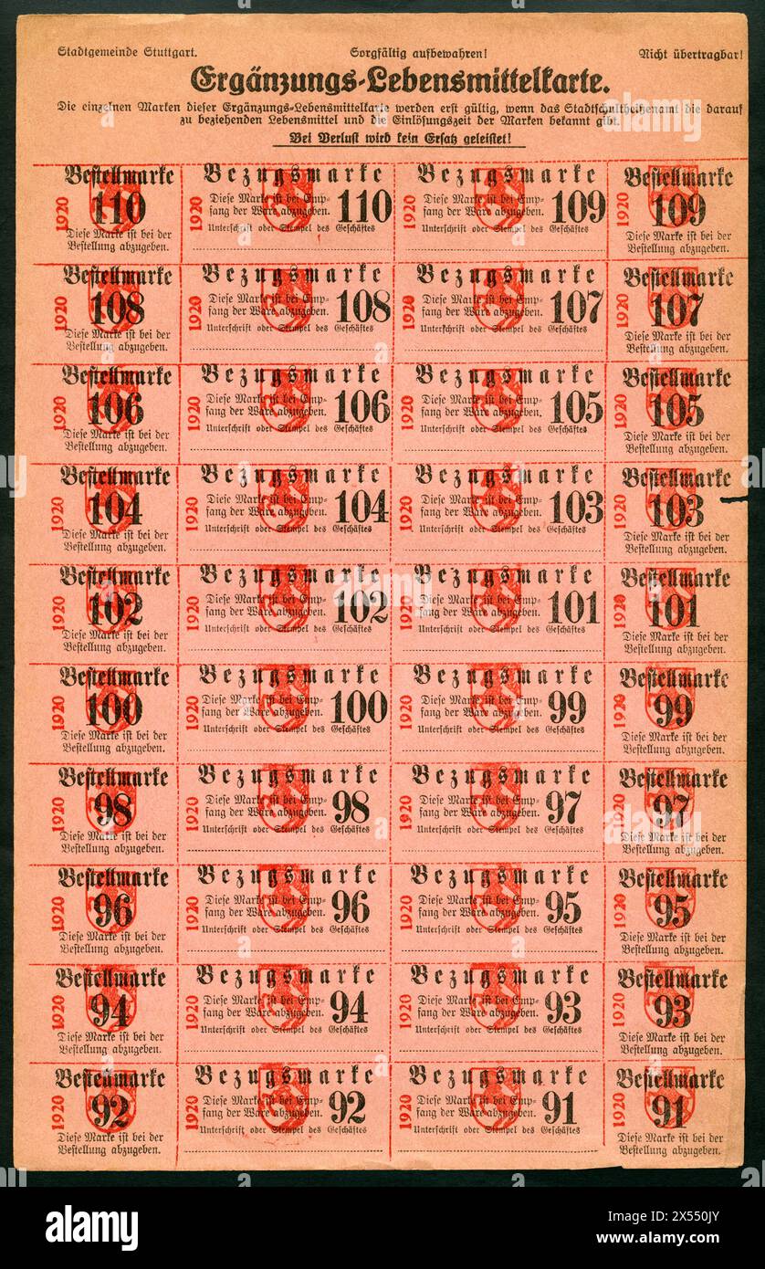 Prima guerra mondiale / prima guerra mondiale, Germania, Baden-Württemberg, Stoccarda, tempo dopo la prima guerra mondiale, il COPYRIGHT DELL'ARTISTA NON DEVE ESSERE CANCELLATO | SOLO PER USO EDITORIALE Foto Stock