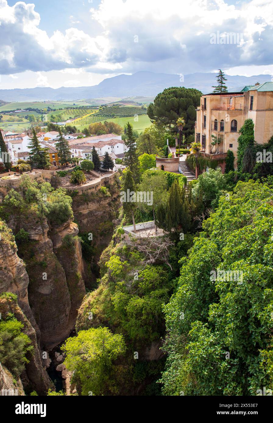 Ronda, Spagna. Vista della gola di El Tajo. Foto Stock