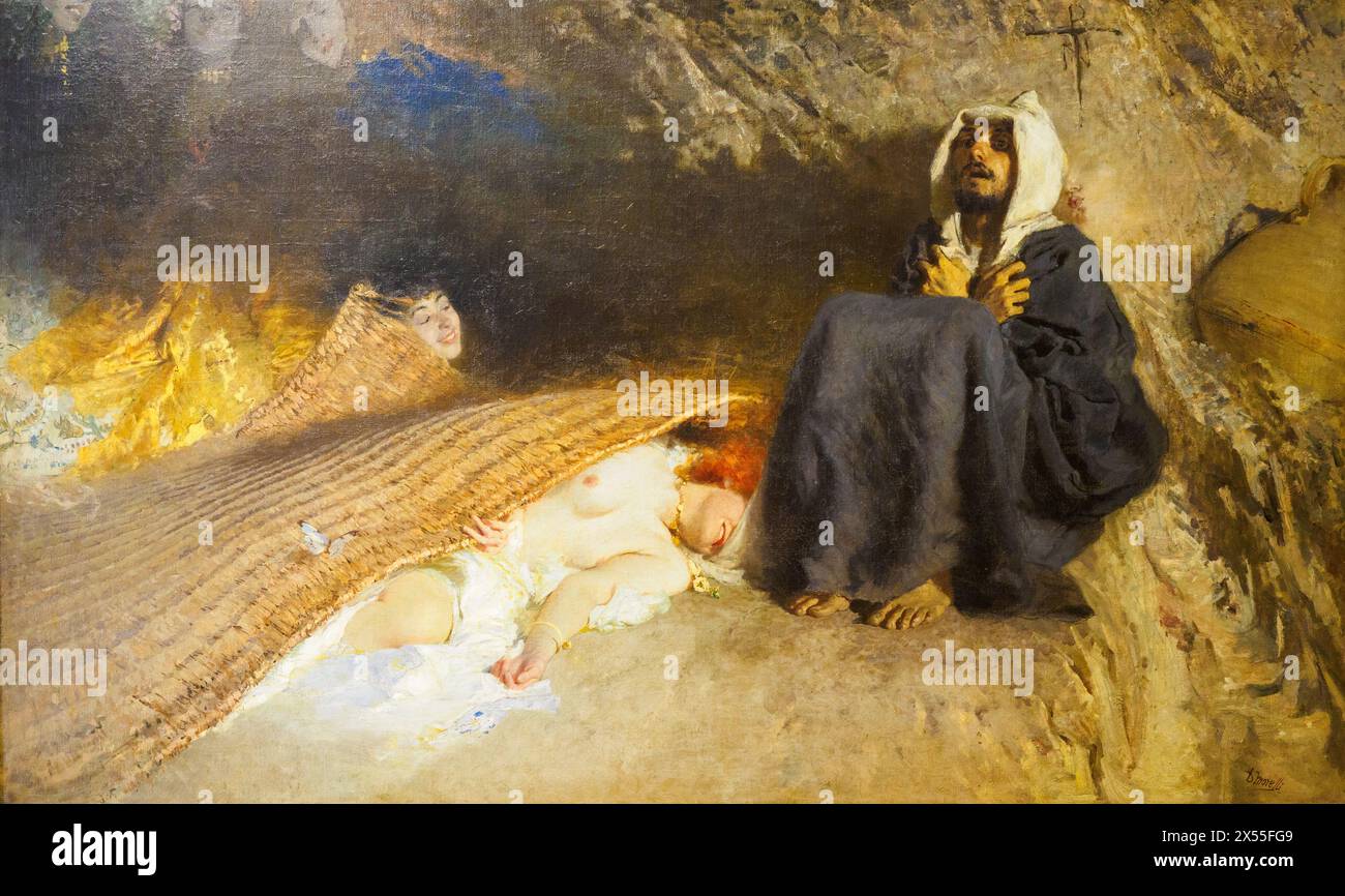 Le tentazioni di Sant'Antonio di Domenico Morelli (1823-1901), 1878, olio su tela Foto Stock