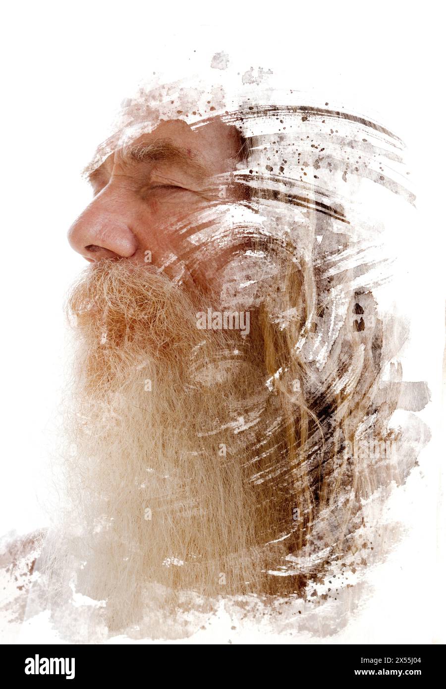 Un ritratto di un vecchio Unito a un colpo di pennello in una pittura Foto Stock