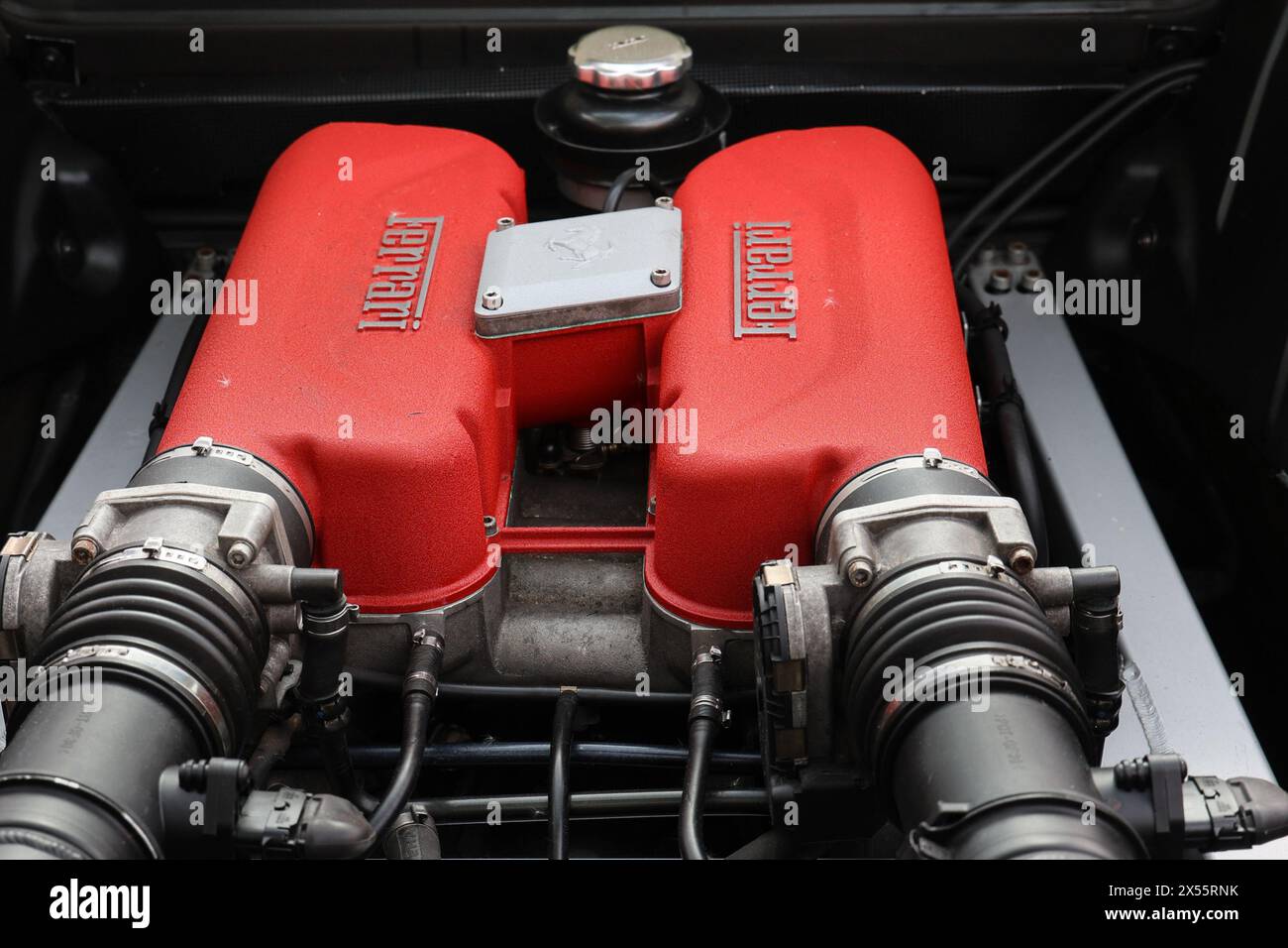 Vano motore Ferrari 360 Modena V8 Foto Stock