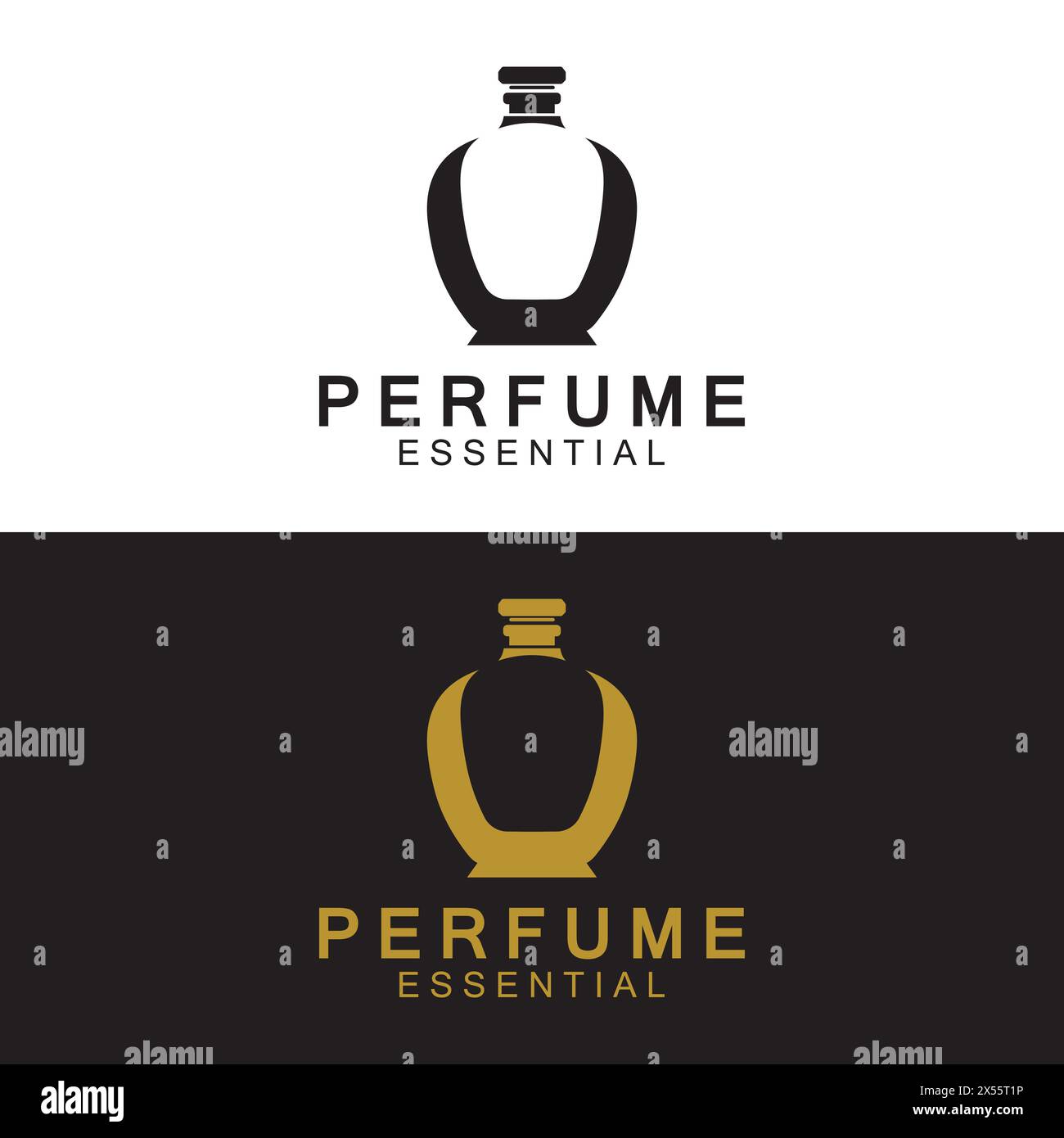 Design con logo Luxury Perfume per negozi di cosmetici e profumi Vector Illustrazione Vettoriale