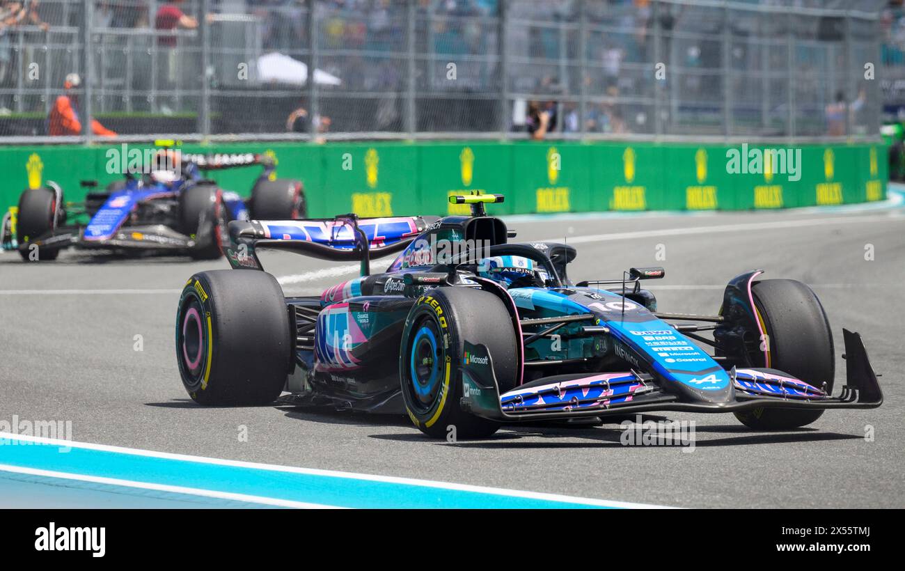 4 maggio 2024; Miami International Autodrome, Miami, Florida, USA; formula 1 Crypto.com Miami Grand Prix 2024; giorno di qualificazione; Pierre Gasly di Francia alla guida della vettura numero 10 BWT Alpine durante la Sprint Race. Foto Stock