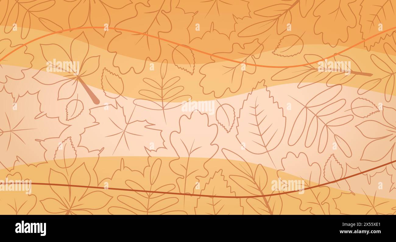 Semplice sfondo minimalista in autunno arancione giallo. Profili in background, da utilizzare per presentazioni, opuscoli e opuscoli, schede, progettazione di siti Web, LAN Illustrazione Vettoriale