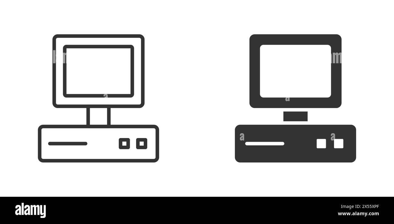 Icona retro pc. Illustrazione vettoriale Illustrazione Vettoriale