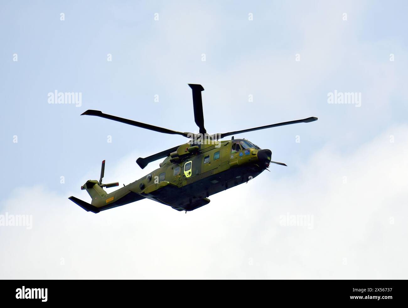 Royal Danish Air Force, elicottero AgustaWestland EH-101 Merlin, Elsinore, Helsingør, Danimarca, Europa Foto Stock