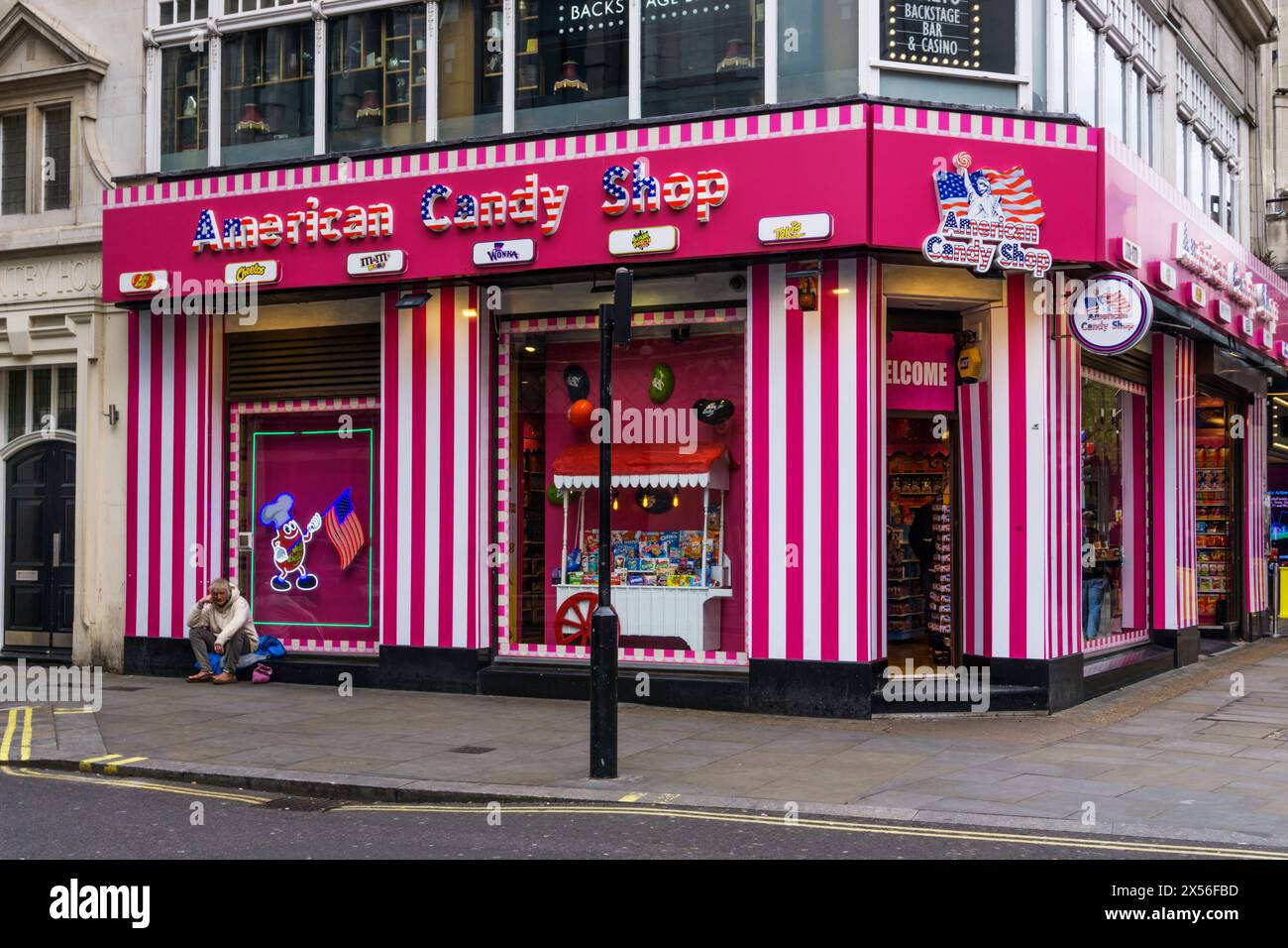 American Candy Shop a Coventry Street, nel centro di Londra. Foto Stock