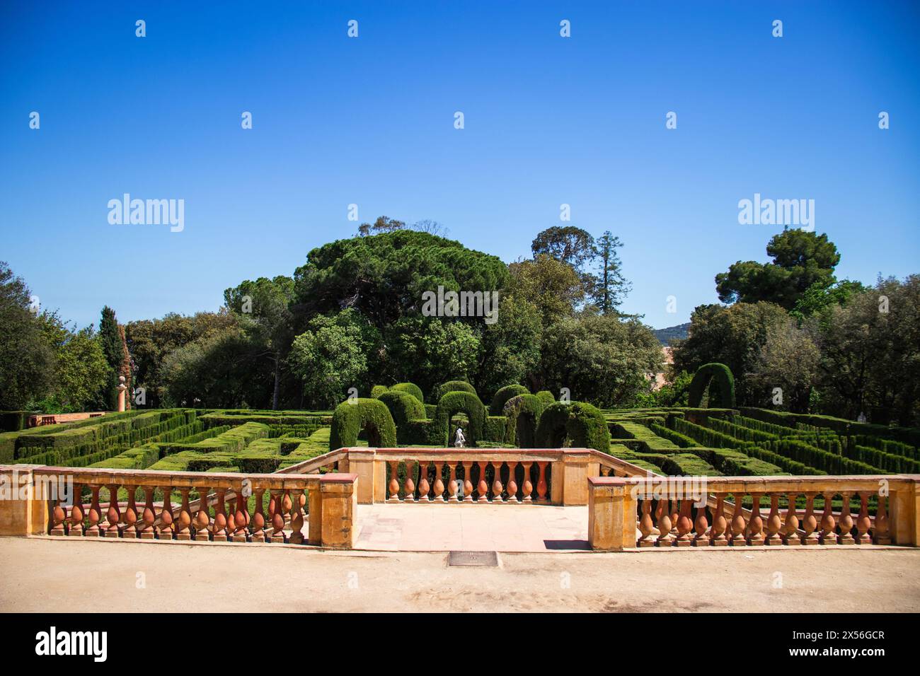 Giardino storico neoclassico Parc del Laberint d'Horta, Barcellona, Spagna, sostenibilità, conservazione dell'ambiente, tutela della biodiversità Foto Stock