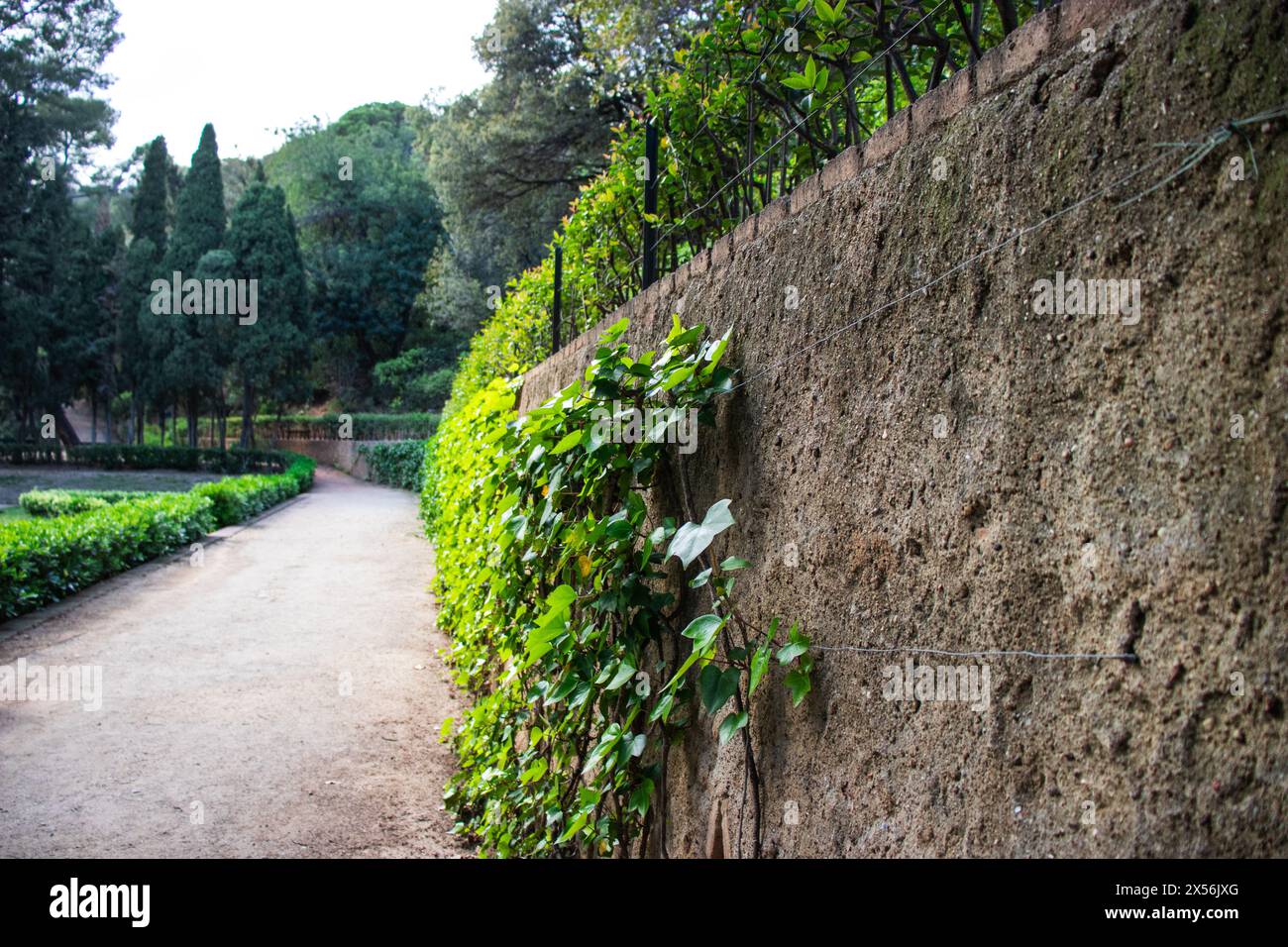 Giardino storico neoclassico Parc del Laberint d'Horta, Barcellona, Spagna, sostenibilità, conservazione dell'ambiente, tutela della biodiversità Foto Stock