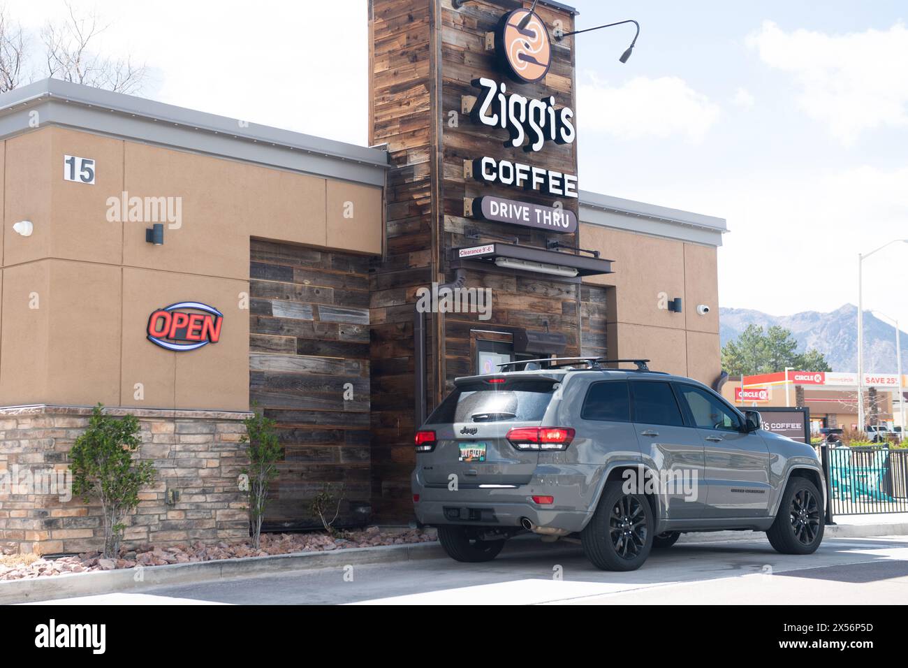 Ziggi's Coffee, una piccola catena locale di caffè in Colorado. Foto Stock