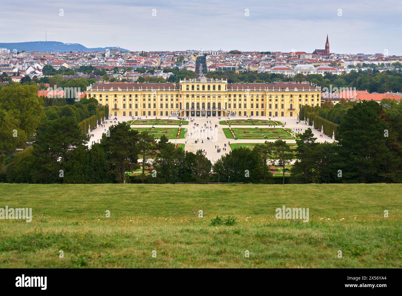 Vienna, Austria – 25 settembre 2023 Schloss Schoenbrunn Vienna Austria. Palazzo di Schonbrunn e terreni della Gloriette. La città di Vienna, Austria Foto Stock