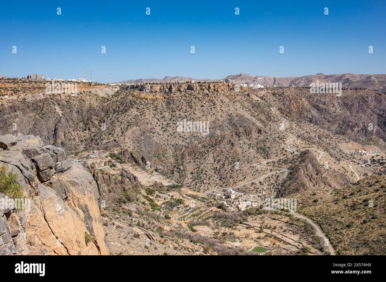 Campi agricoli terrazzati, al Ain, Jebel Akhdar, Oman Foto Stock