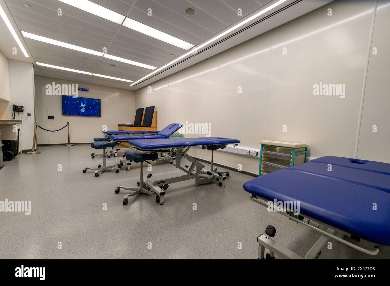 Stadio del Tottenham Hotspur Football Club - sala trattamenti dei giocatori degli Spurs Foto Stock