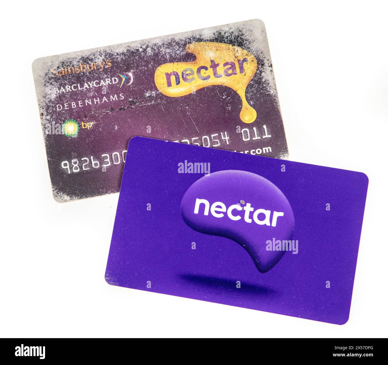 Carte Nectar vecchie e nuove Foto Stock