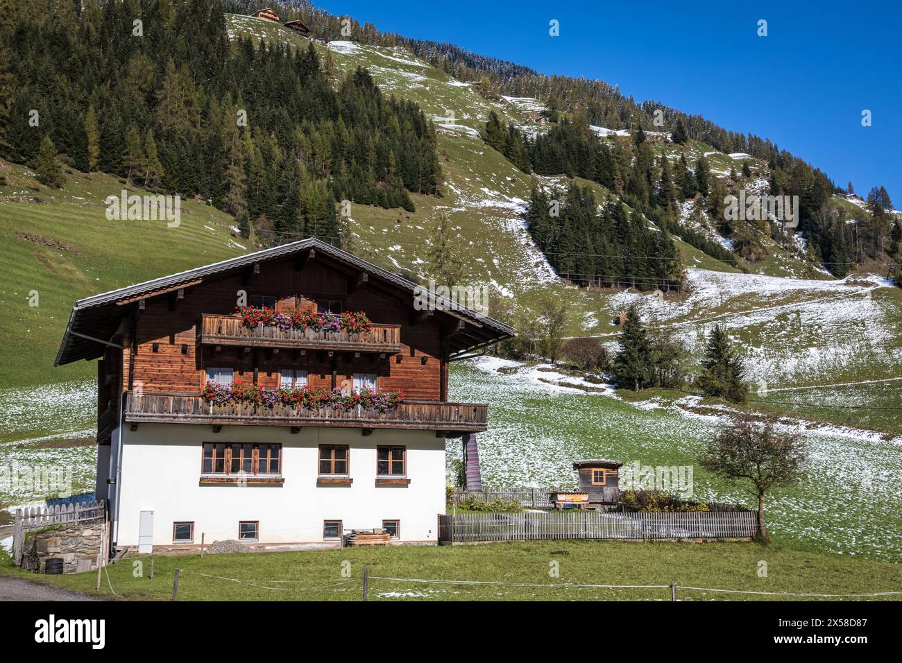 Geografia / viaggi, Austria, Tirolo, Innervillgraten, antico maso di montagna a Innervillgraten, DIRITTI AGGIUNTIVI-CLEARANCE-INFO-NON-DISPONIBILE Foto Stock