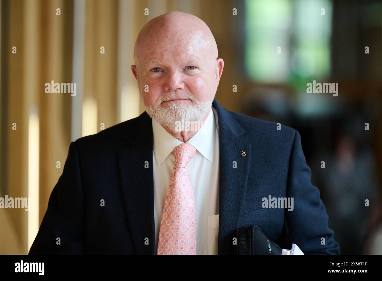 Edimburgo Scozia, Regno Unito 07 maggio 2024. Colin Beattie al Parlamento scozzese il giorno in cui John Swinney diventa primo ministro della Scozia. credito sst/alamy notizie in diretta Foto Stock