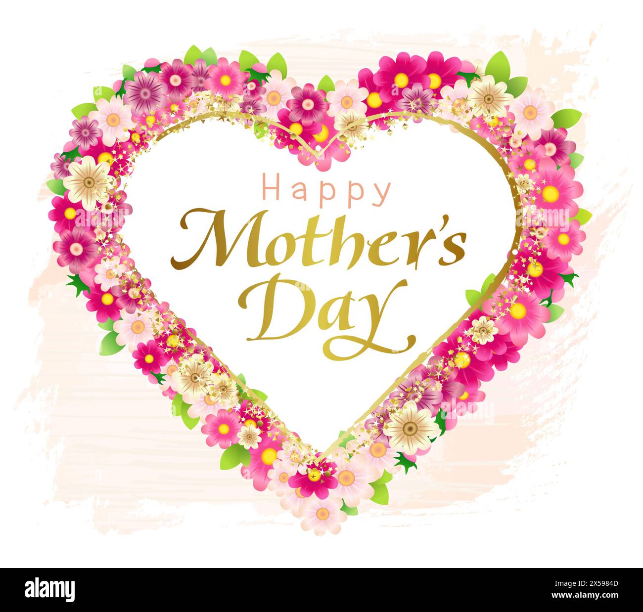 Carina cartolina per la festa della mamma. Design della carta regalo. Buona festa della mamma augura un modello decorativo. Poster dei social media. Metti in rete le storie della cronologia con motivi floreali Illustrazione Vettoriale