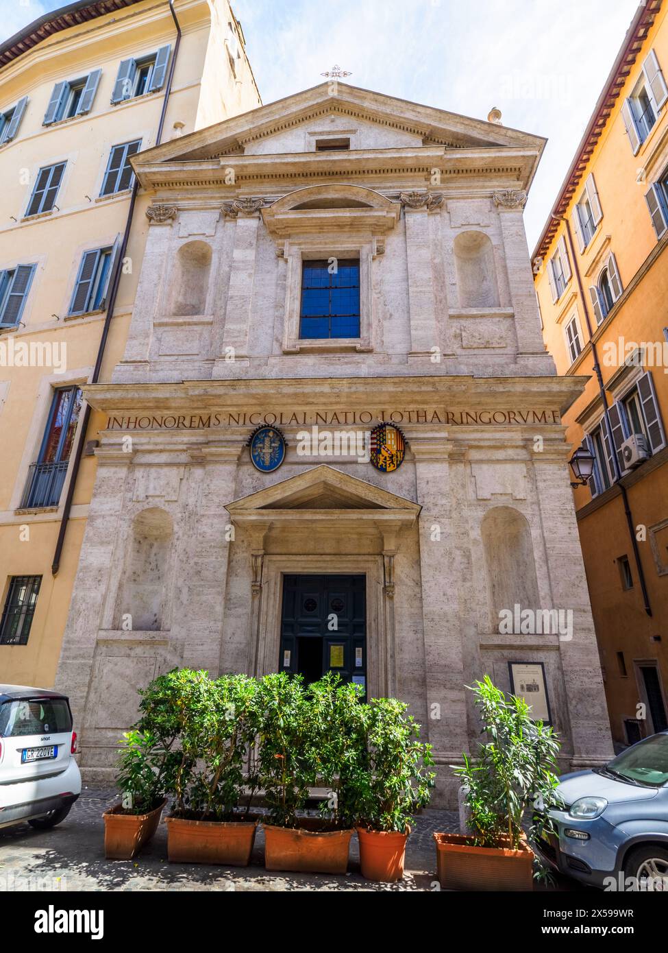 La chiesa barocca di San Nicola dei Lorenesi nel rione Parione - Roma, Italia Foto Stock