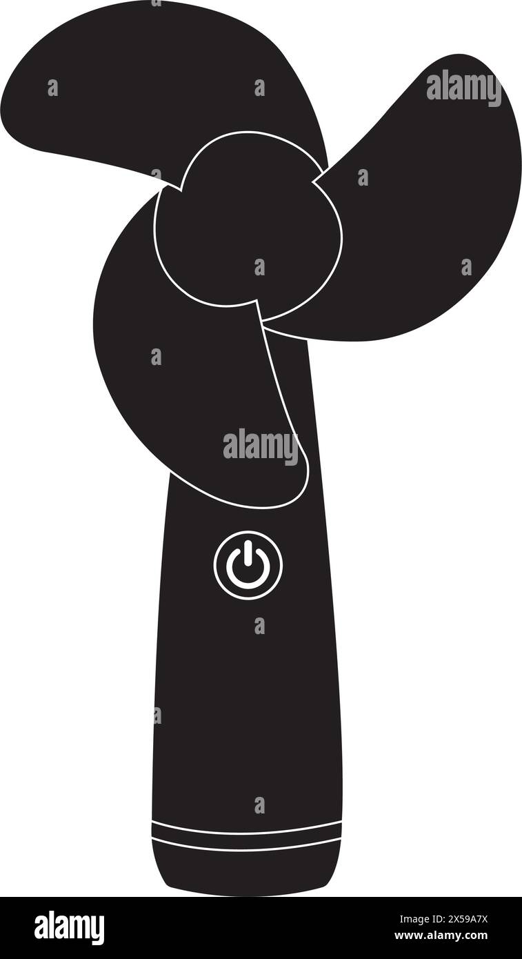 Illustrazione vettoriale dell'icona della ventola manuale elettrica Design semplice Illustrazione Vettoriale