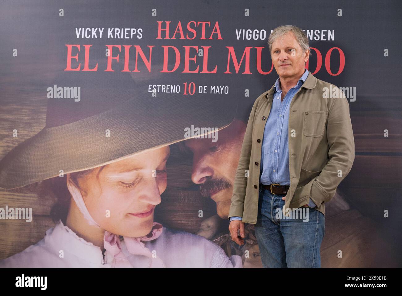 Viggo Mortensen durante una chiamata fotografica per il nuovo film "fino alla fine del mondo" all'Hotel Urso l'8 maggio 2024 a Madrid, Spagna. Foto Stock