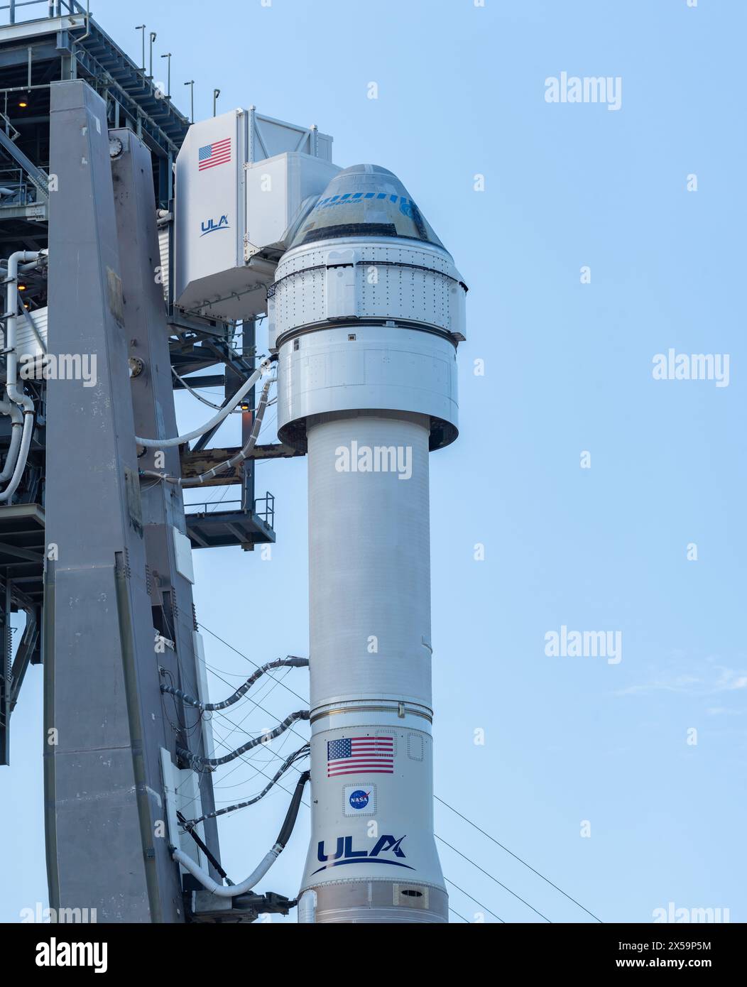 Boeing Starliner Crew Capsule sulla ULA Atlas V Rocket Foto Stock