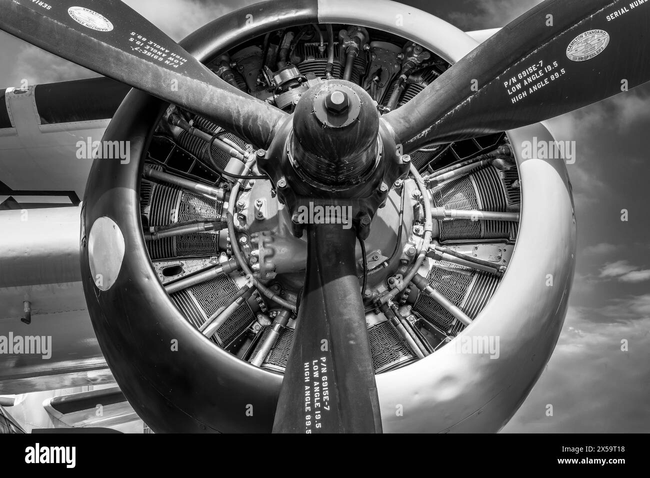 Elica per aeromobili, vettore di carico Grumman C-1 Trader Foto Stock