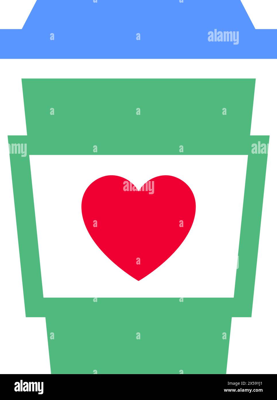 Icona tazza di caffè o tè o simbolo di San Valentino Illustrazione Vettoriale