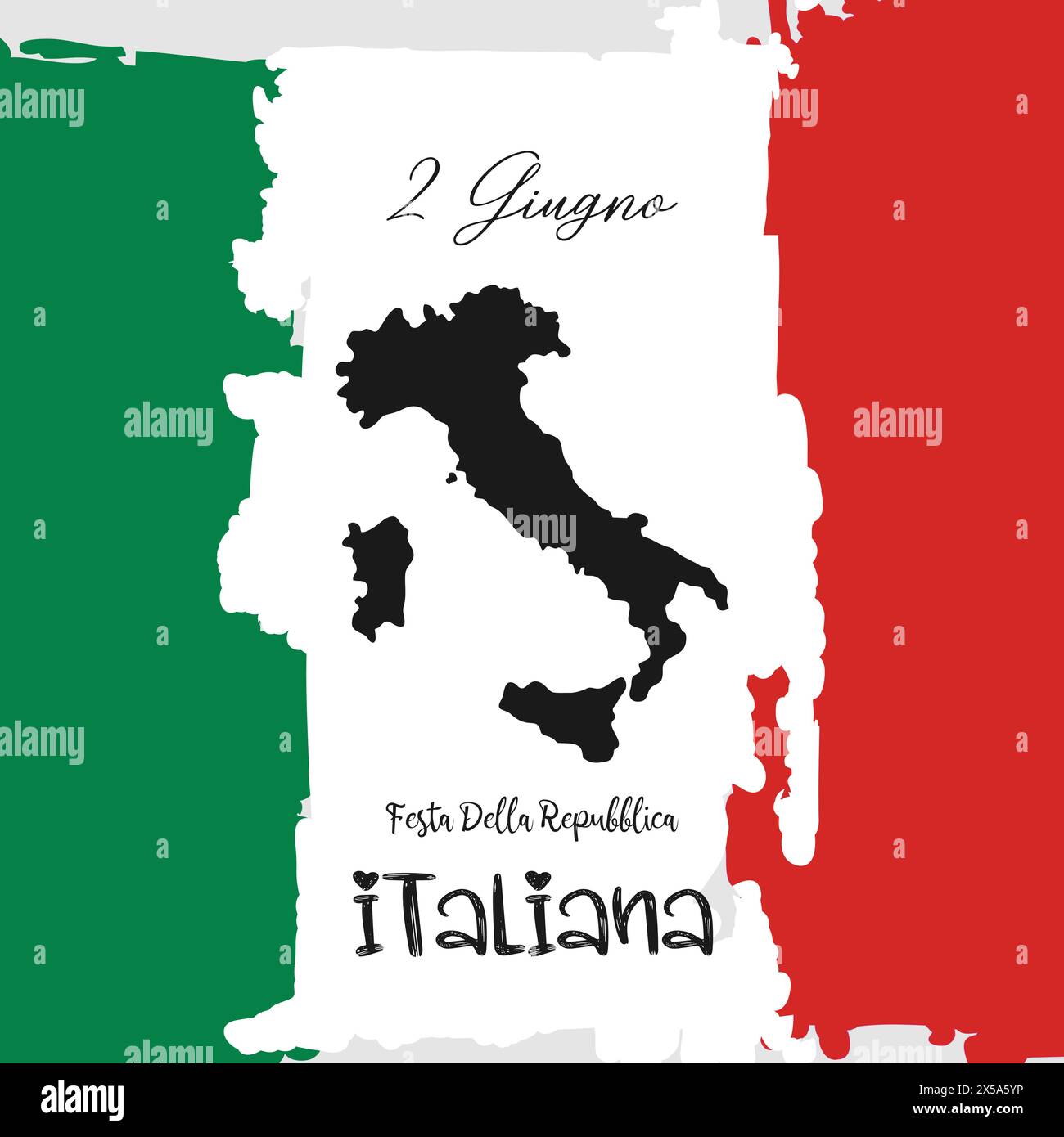 Festa della Repubblica Italiana. Festa della Repubblica Italiana. Buona festa nazionale. Celebrato ogni anno il 2 giugno in Italia. Bandiera dell'Italia. Poster patriottico desi Illustrazione Vettoriale