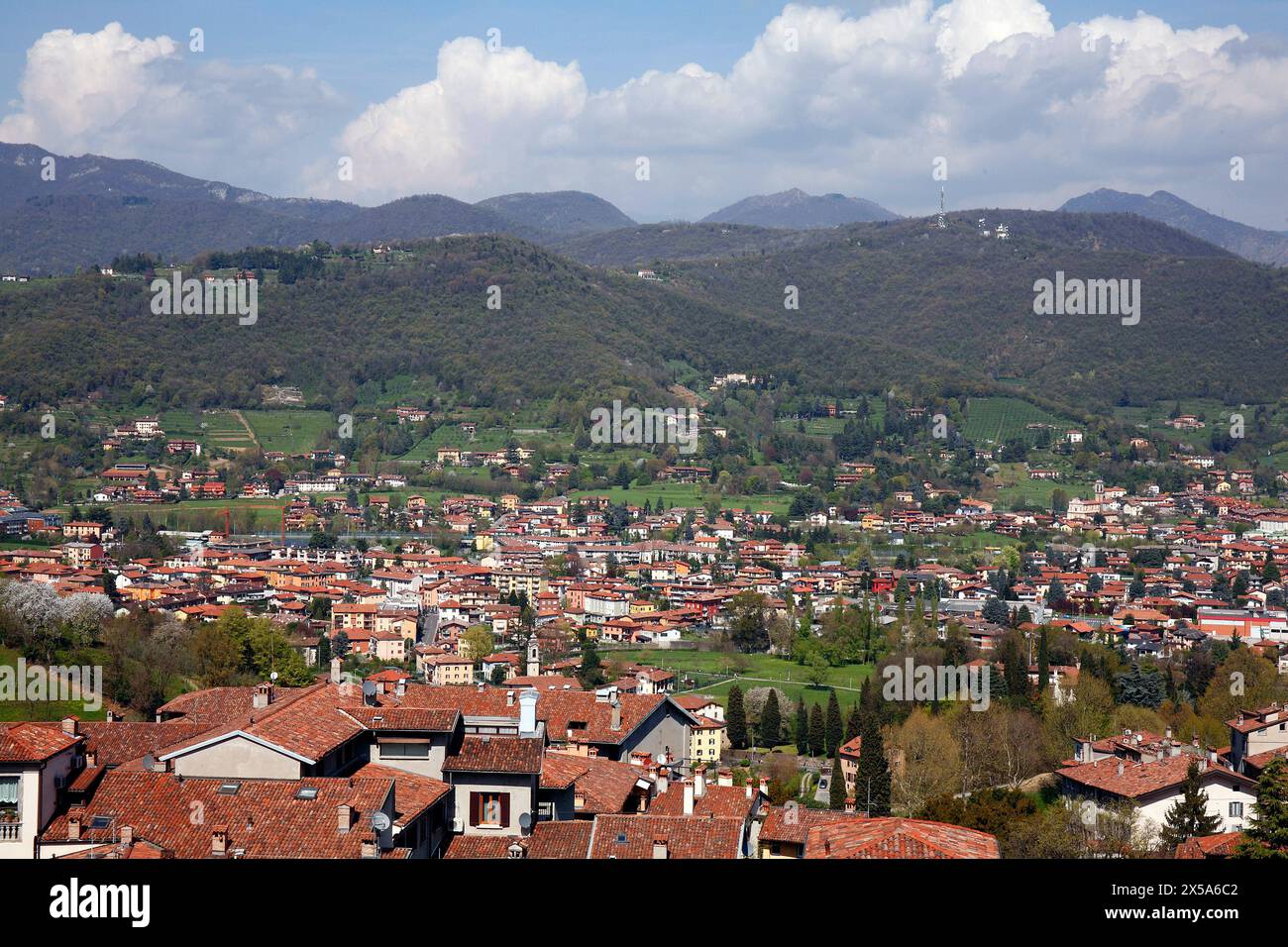Italia Lombardia Bergamo alta Panorama Foto Stock