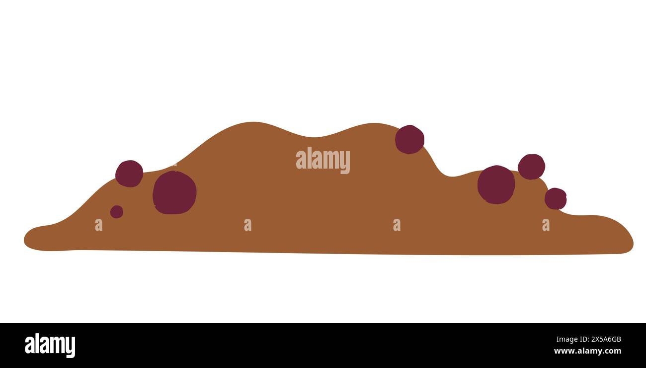 Mucchio di terreno, mucchio di terreno. Illustrazione vettoriale isolata su sfondo bianco. Illustrazione vettoriale. Giardinaggio, piante. Illustrazione colorata. Cartone animato Illustrazione Vettoriale
