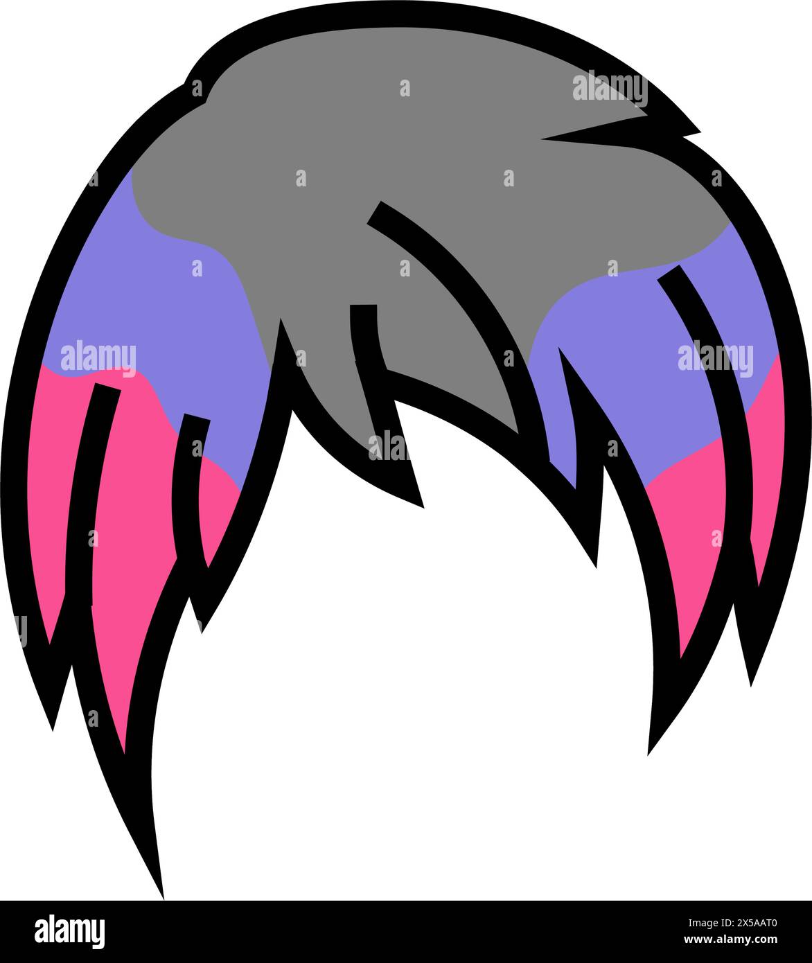 illustrazione vettoriale dell'icona colorata per capelli Illustrazione Vettoriale