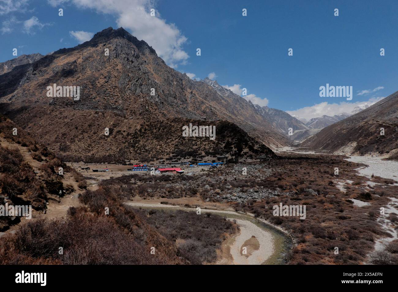 Villaggio di Kambachen sul trekking Kangchenjunga (Kanchenjunga), Kambachen, Nepal Foto Stock