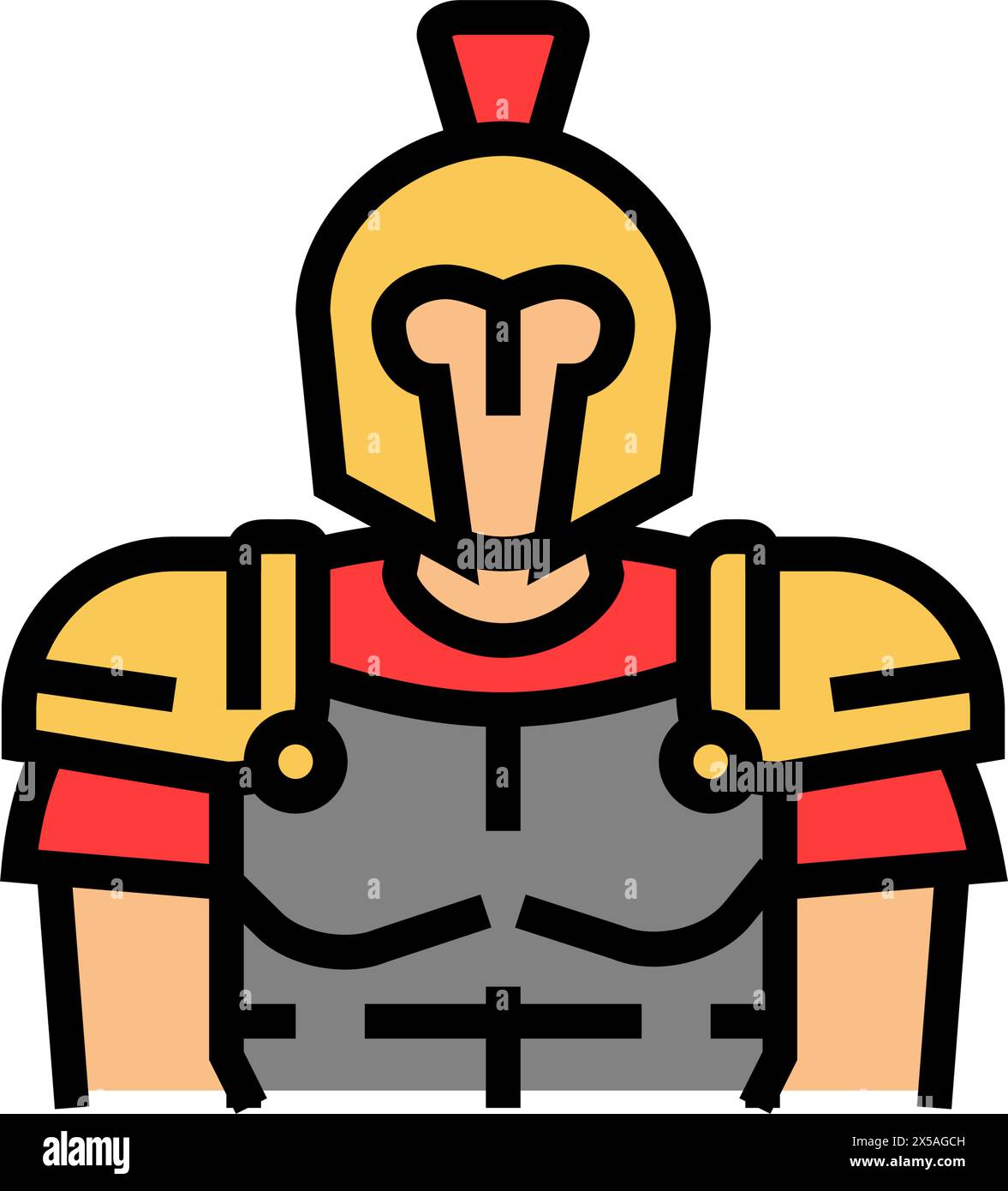 immagine vettoriale dell'icona del gladiatore greco romano Illustrazione Vettoriale