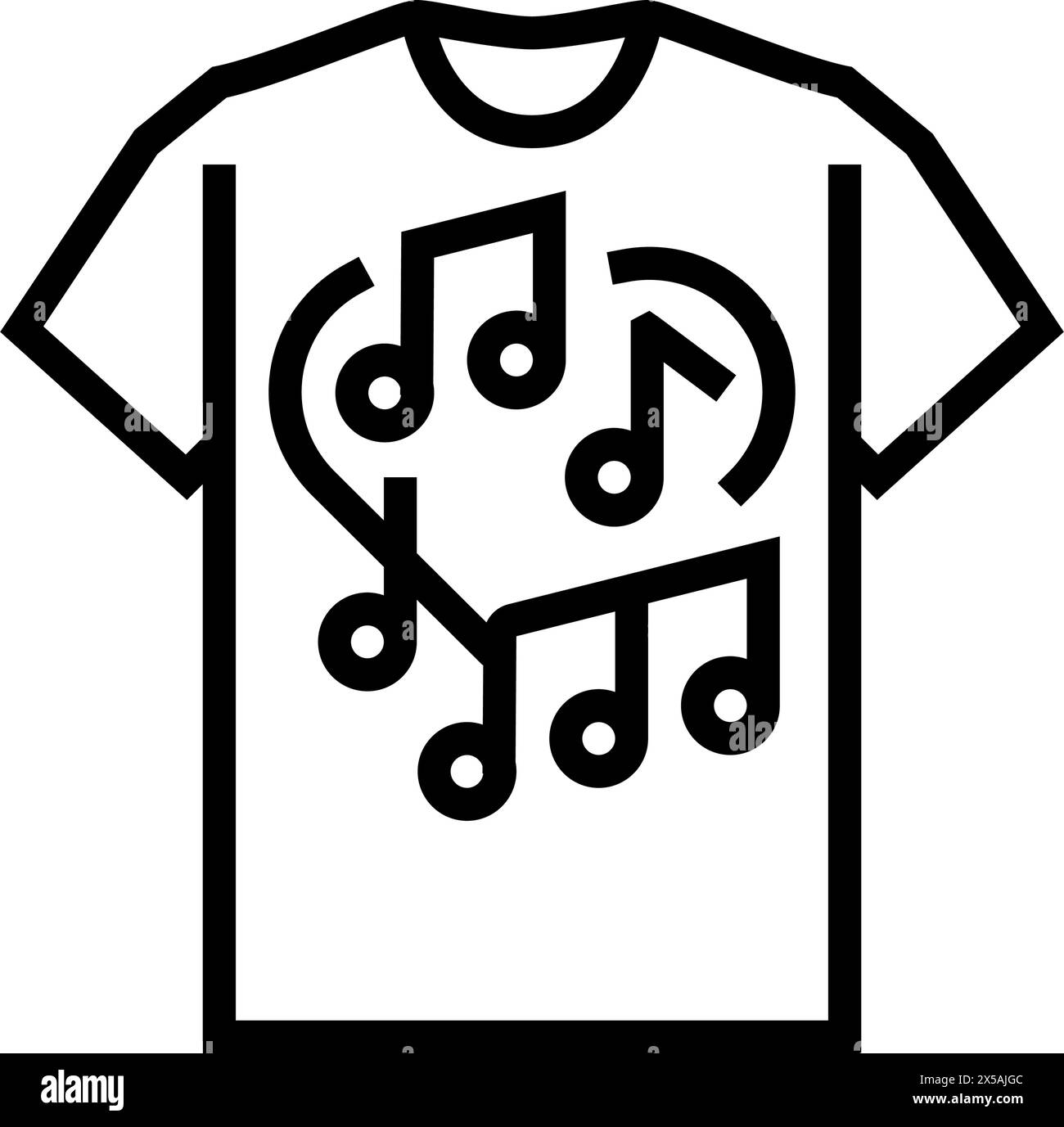 illustrazione vettoriale dell'icona della linea tshirt a fascia Illustrazione Vettoriale