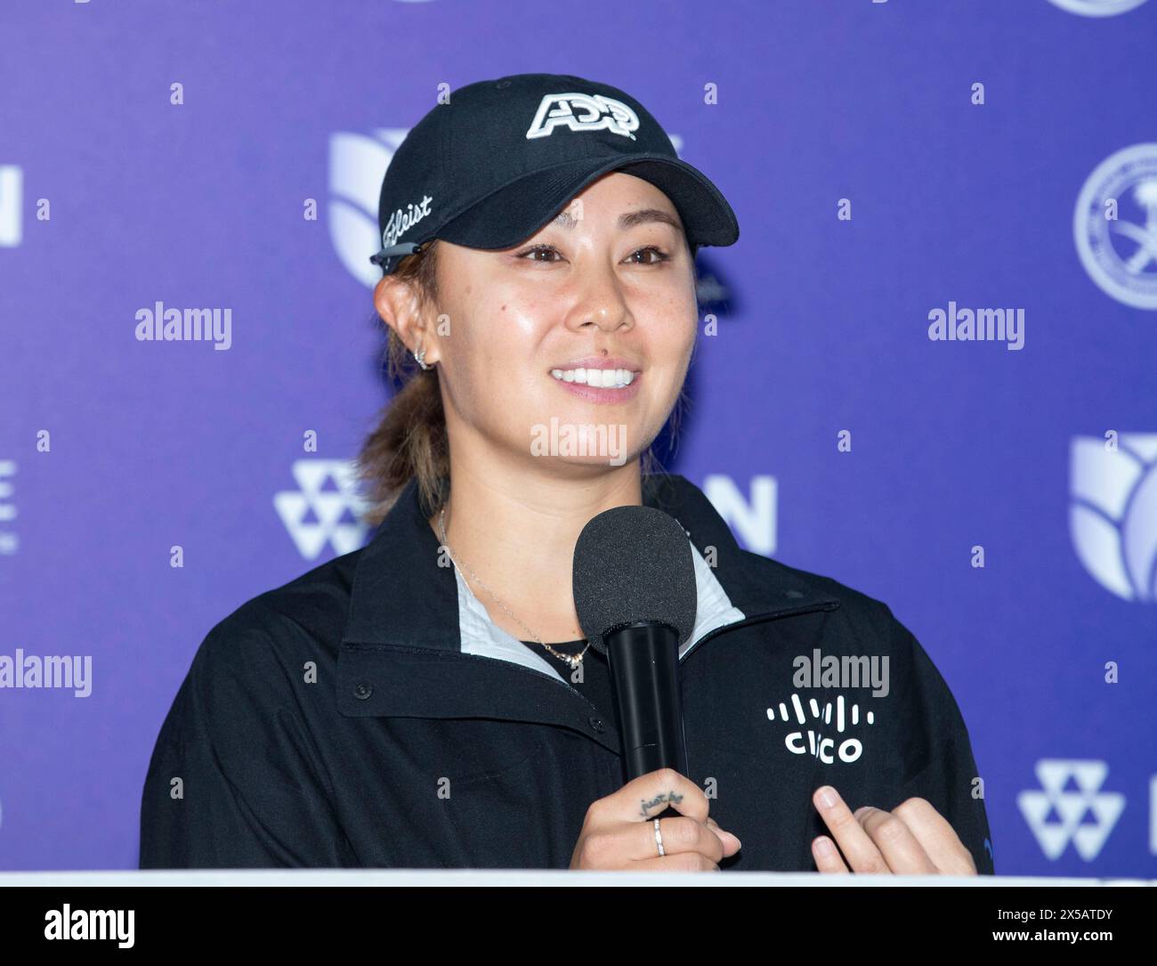 Goyang, Corea del Sud. 8 maggio 2024. Danielle Kang degli U.S.A, conferenza stampa per i media del Ladies Europian Tour (LET) Aramco Team Series 2024 a New Korea C.. C a Goyang, a nord di Seul, Corea del Sud l'8 maggio 2024. (Foto di: Lee Young-ho/Sipa USA) credito: SIPA USA/Alamy Live News Foto Stock