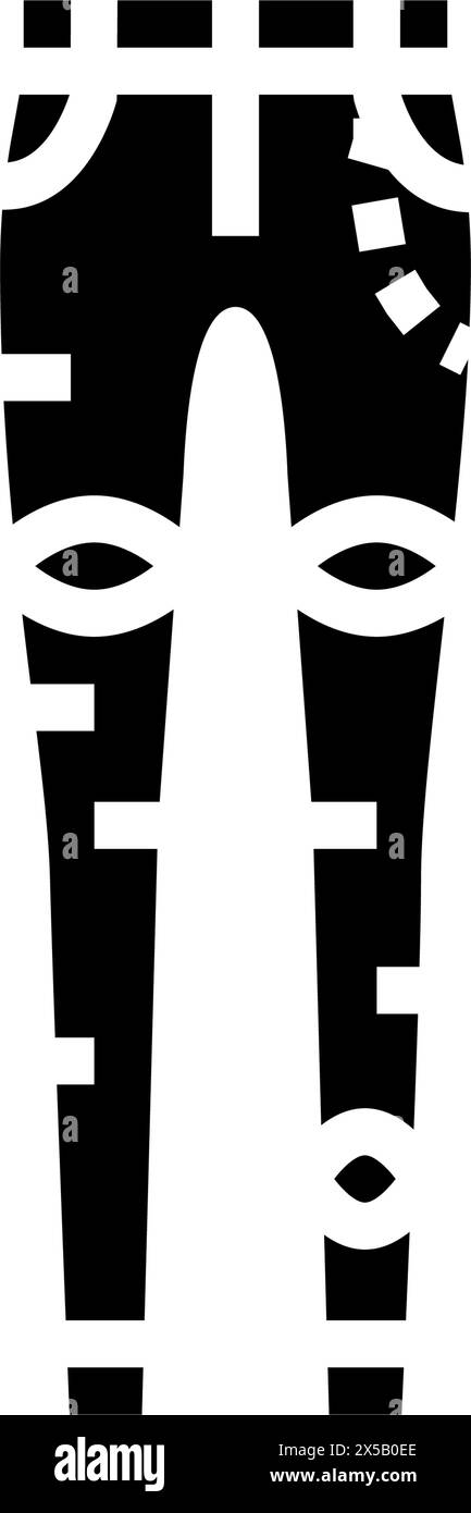 illustrazione vettoriale dell'icona del glifo di jeans skinny Illustrazione Vettoriale