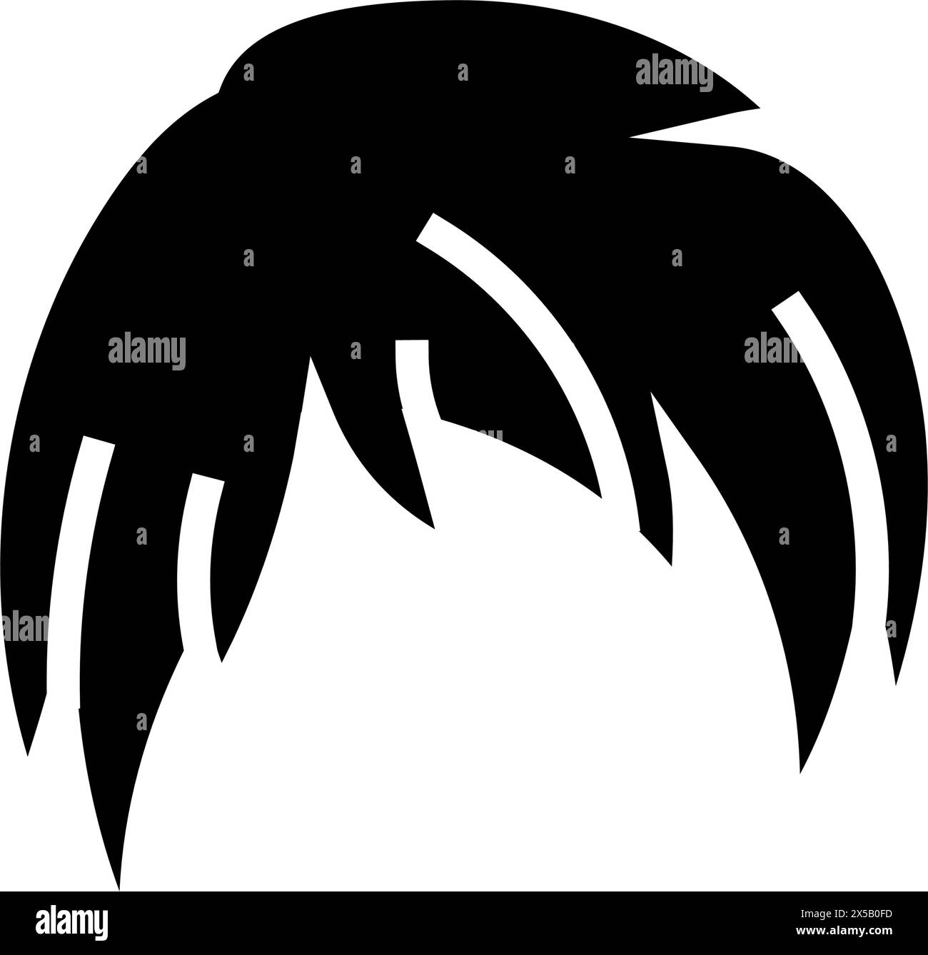 illustrazione vettoriale dell'icona glifo per capelli tinti Illustrazione Vettoriale