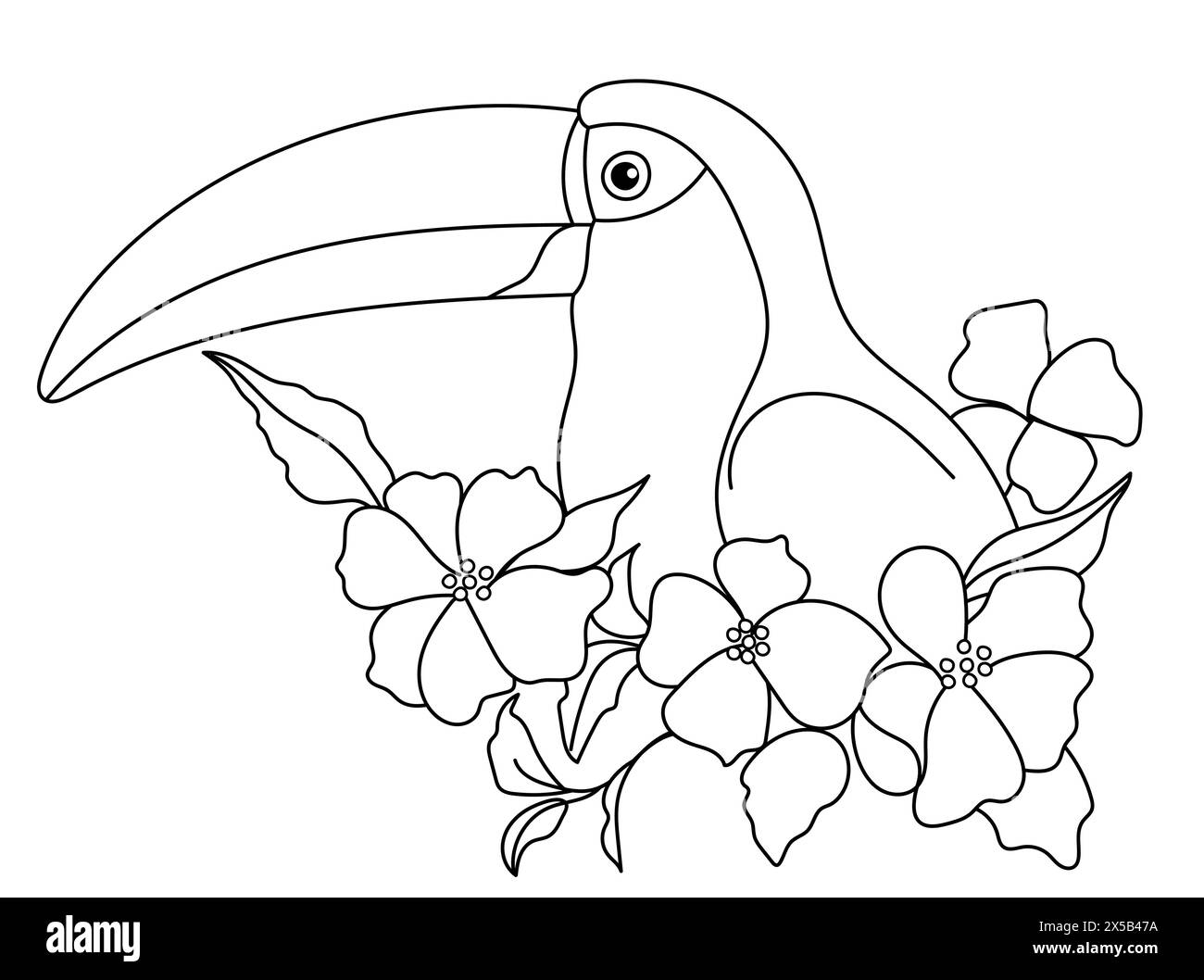 Bird Dukan Coloring Page è un'attività coinvolgente per i bambini Illustrazione Vettoriale