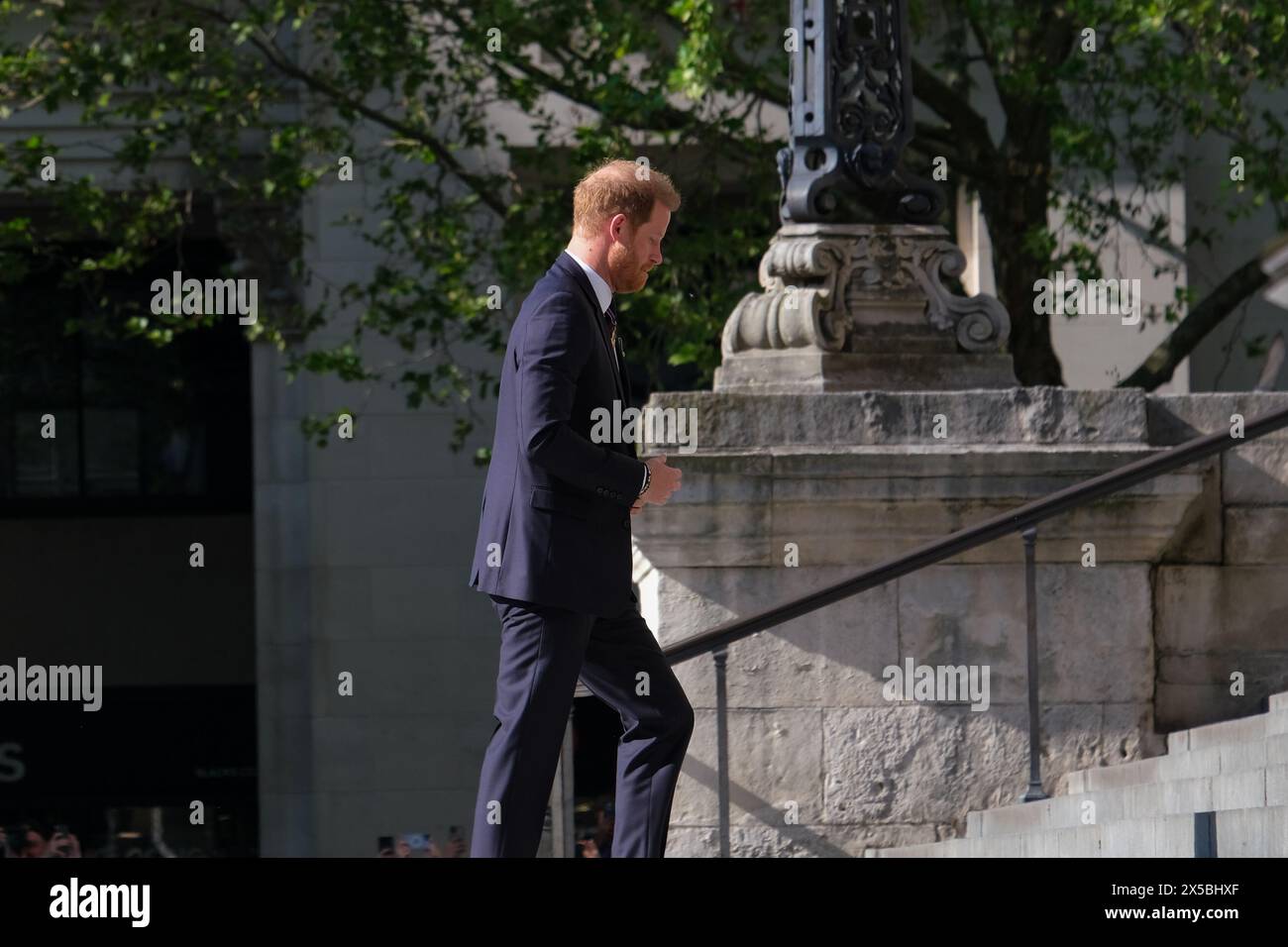 Londra, Regno Unito, 8 maggio 2024. Credito: Il principe Harry, il duca del Sussex arriva al servizio dell'anniversario del ringraziamento di Invictus nella cattedrale di St Paul. 11 ore di fotografia/Alamy Live News Foto Stock