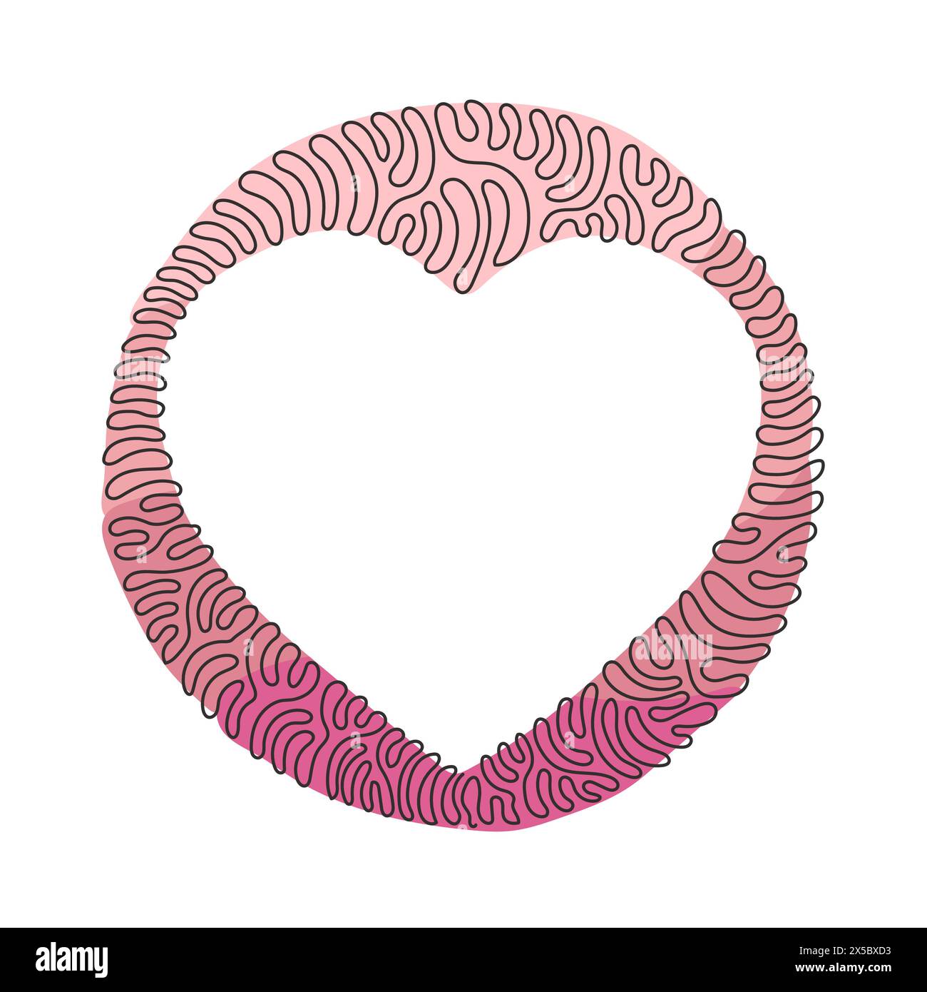 Le carte da gioco da poker a linea singola e continua si adattano al design a forma di cuore e all'icona singola. I cuori si adattano al mazzo di carte da gioco per l'asso. Turbinare il cerchio di arricciamento ba Illustrazione Vettoriale