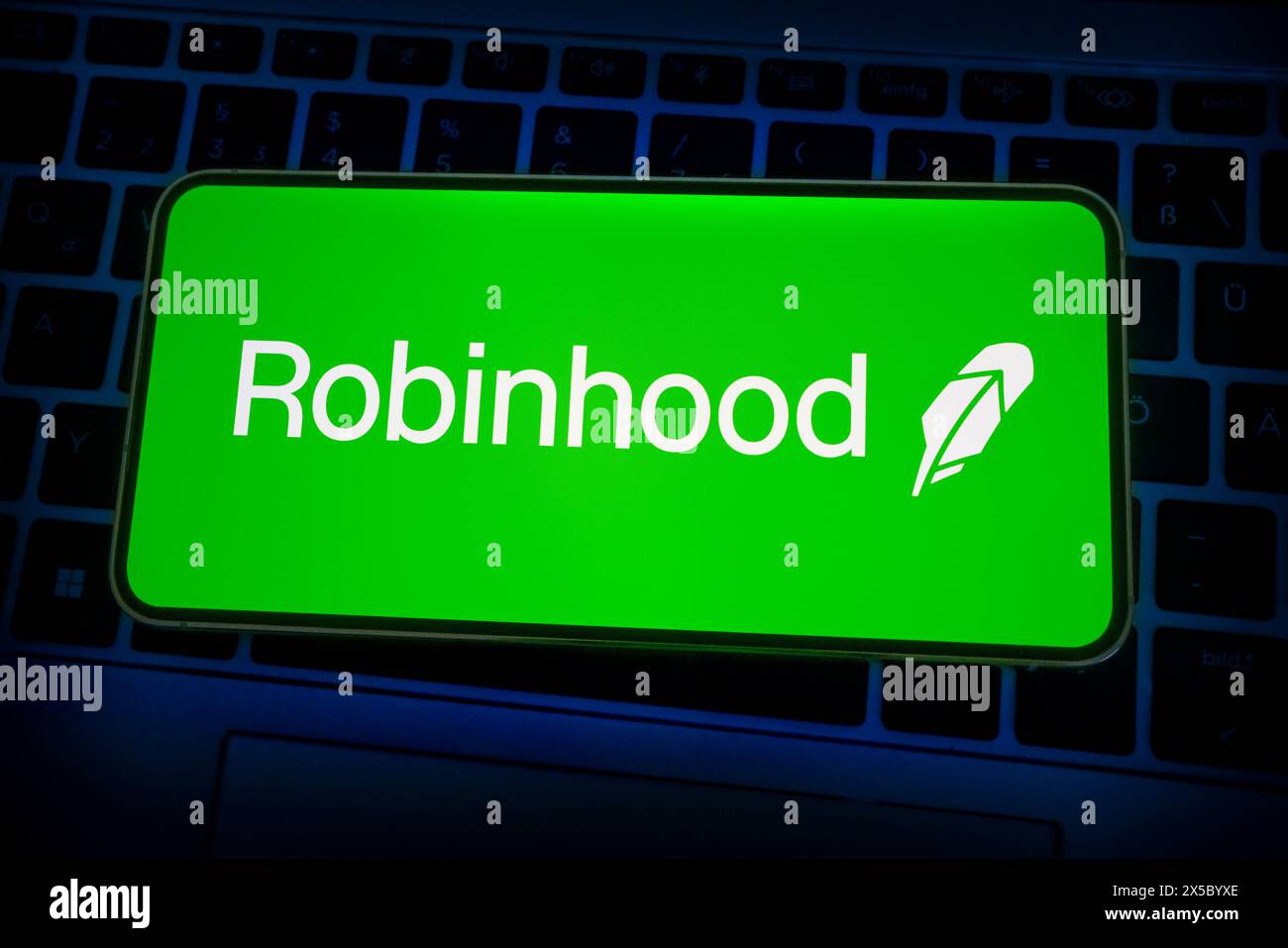 I mercati Robinhood vengono visualizzati sul dispositivo mobile Foto Stock