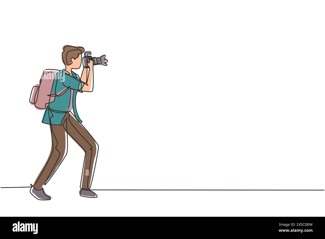 Fotografi o paparazzi che scattano foto con le moderne fotocamere digitali da tutte le angolazioni. Giornalisti o giornalisti con zaino Illustrazione Vettoriale