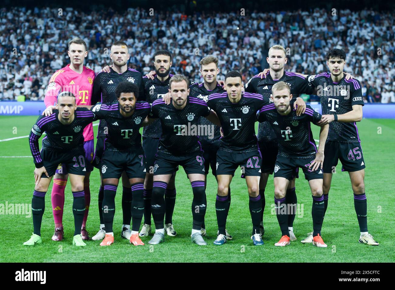 Madrid, Spagna. 8 maggio 2024. Inizia a mettere in posa i giocatori del Bayern Monaco prima della semifinale di UEFA Champions League contro il Real Madrid e il Bayern Monaco allo stadio Santiago Bernabeu, a Madrid, in Spagna, l'8 maggio 2024. Crediti: Gustavo Valiente/Xinhua/Alamy Live News Foto Stock