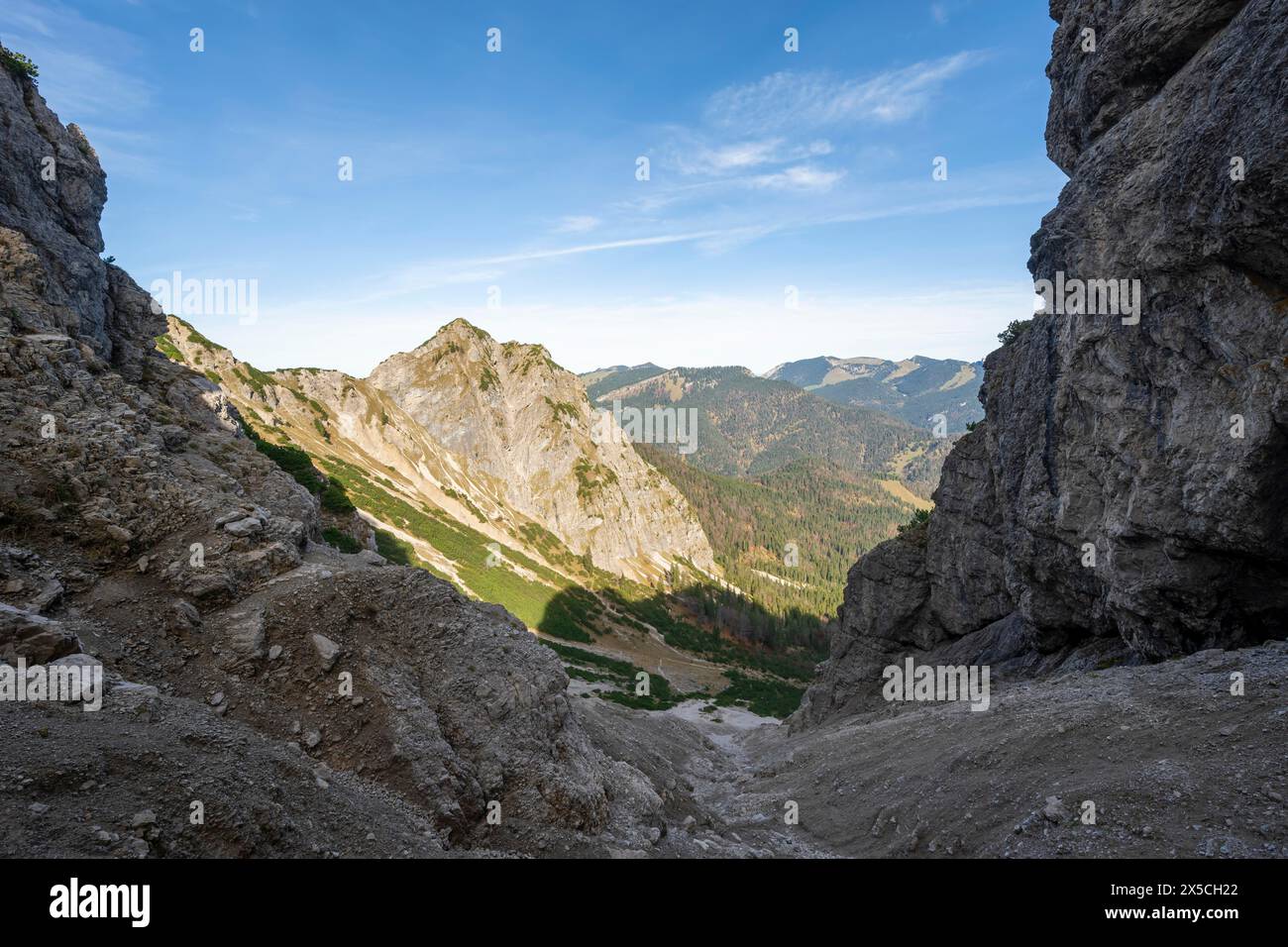 Schinderkar, montagne del Tegernsee sulle montagne di Mangfall, Germania Foto Stock